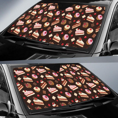 Cake Pattern Print Design 04 Car Sun Shade-JORJUNE.COM