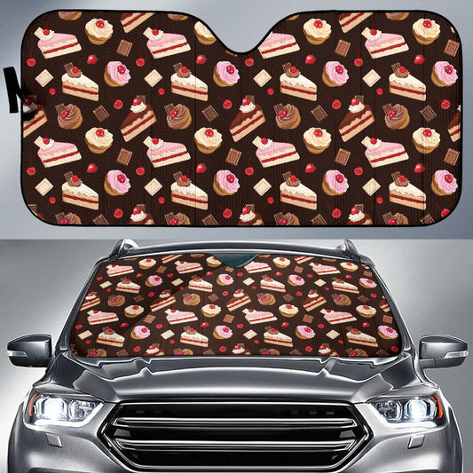 Cake Pattern Print Design 04 Car Sun Shade-JORJUNE.COM