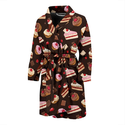 Cake Pattern Print Design 04 Men Bathrobe-JORJUNE.COM
