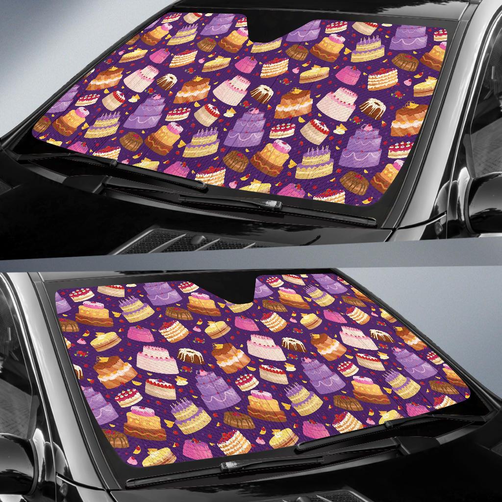 Cake Pattern Print Design 05 Car Sun Shade-JORJUNE.COM