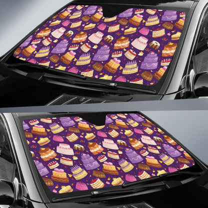 Cake Pattern Print Design 05 Car Sun Shade-JORJUNE.COM