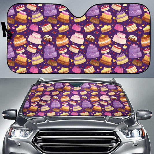 Cake Pattern Print Design 05 Car Sun Shade-JORJUNE.COM