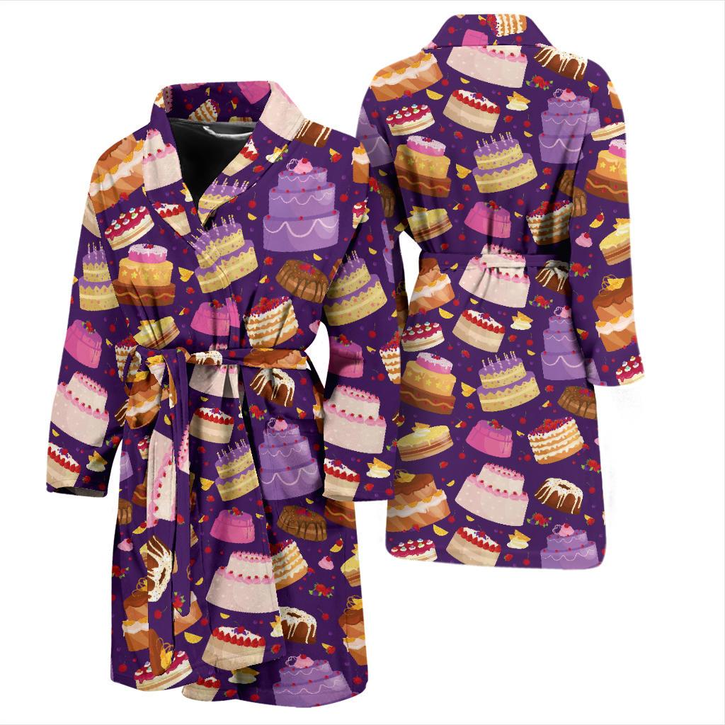 Cake Pattern Print Design 05 Men Bathrobe-JORJUNE.COM