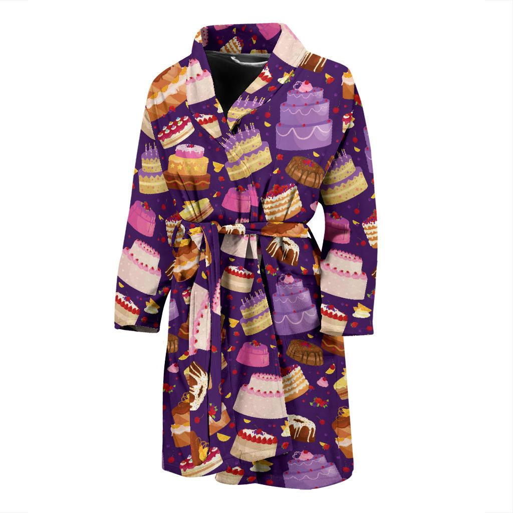 Cake Pattern Print Design 05 Men Bathrobe-JORJUNE.COM