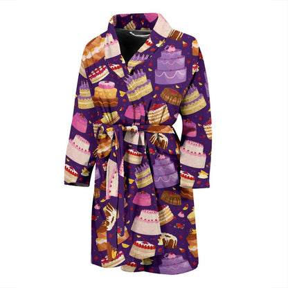 Cake Pattern Print Design 05 Men Bathrobe-JORJUNE.COM