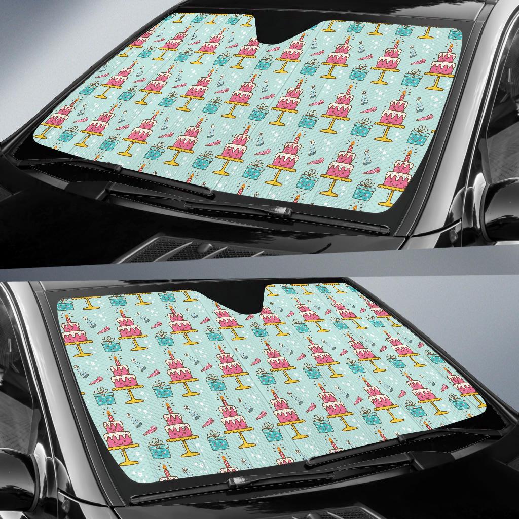 Cake Pattern Print Design 06 Car Sun Shade-JORJUNE.COM