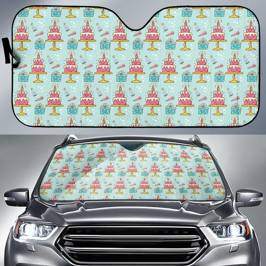 Cake Pattern Print Design 06 Car Sun Shade-JORJUNE.COM