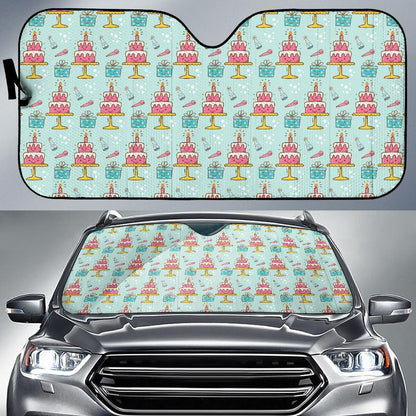 Cake Pattern Print Design 06 Car Sun Shade-JORJUNE.COM