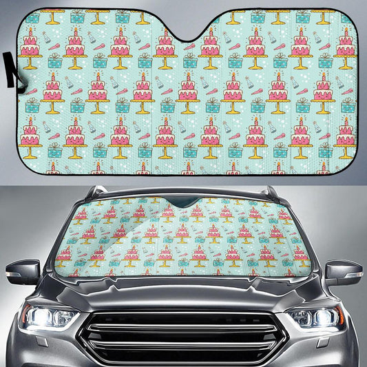 Cake Pattern Print Design 06 Car Sun Shade-JORJUNE.COM