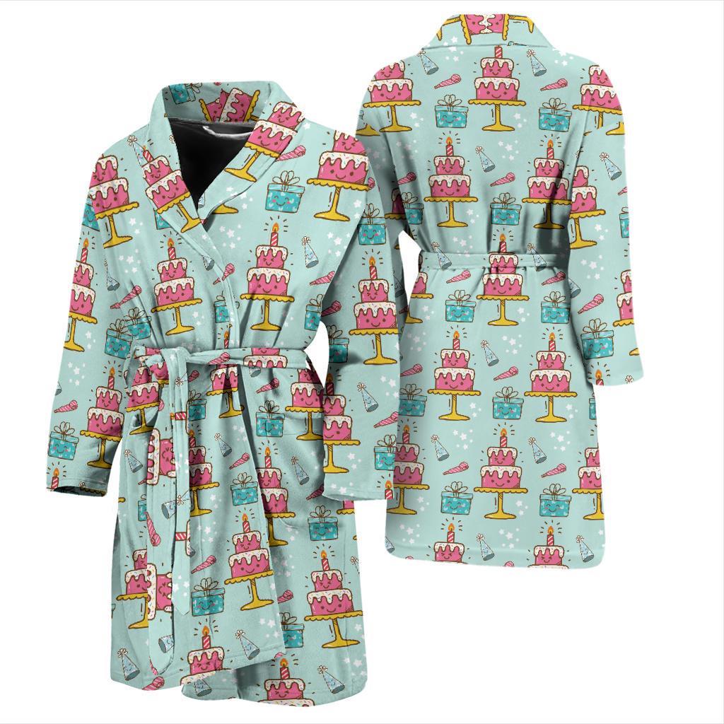 Cake Pattern Print Design 06 Men Bathrobe-JORJUNE.COM