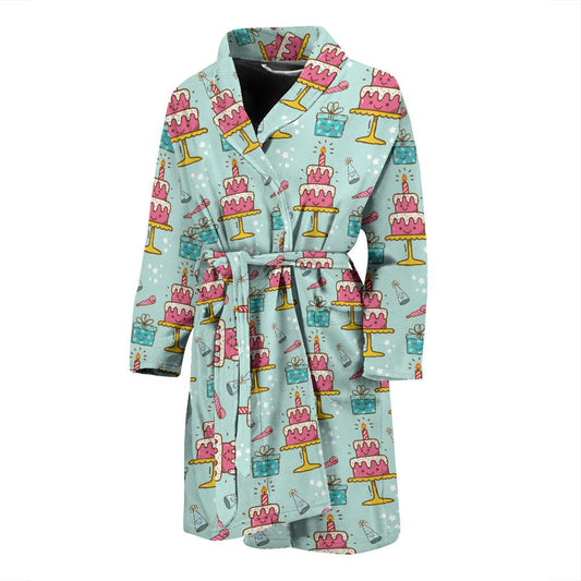 Cake Pattern Print Design 06 Men Bathrobe-JORJUNE.COM