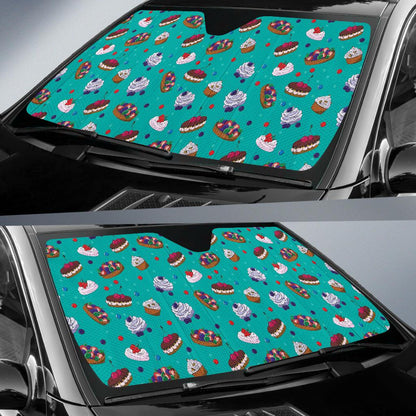 Cake Pattern Print Design 07 Car Sun Shade-JORJUNE.COM