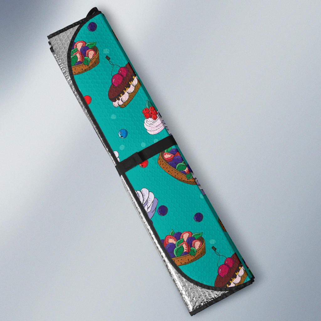 Cake Pattern Print Design 07 Car Sun Shade-JORJUNE.COM