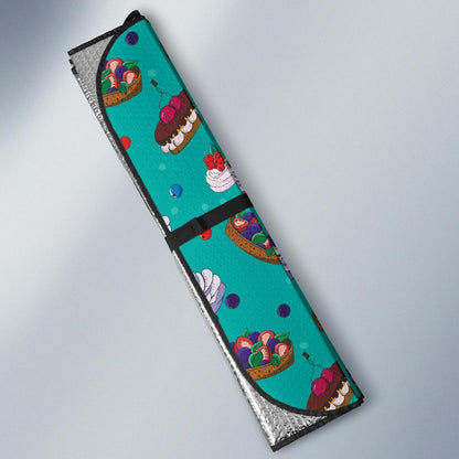 Cake Pattern Print Design 07 Car Sun Shade-JORJUNE.COM