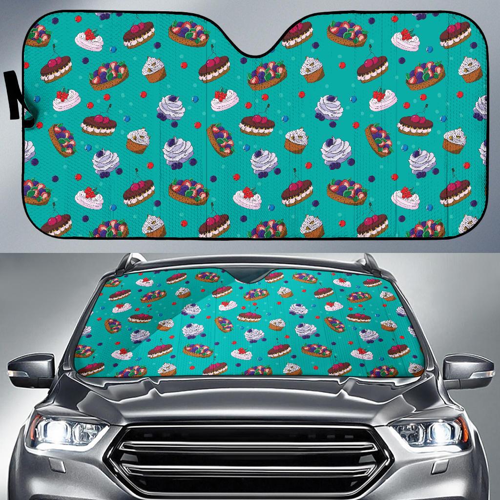 Cake Pattern Print Design 07 Car Sun Shade-JORJUNE.COM