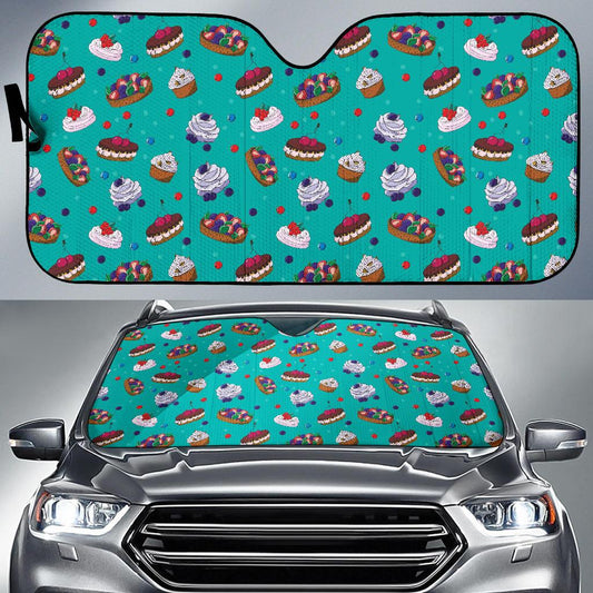 Cake Pattern Print Design 07 Car Sun Shade-JORJUNE.COM
