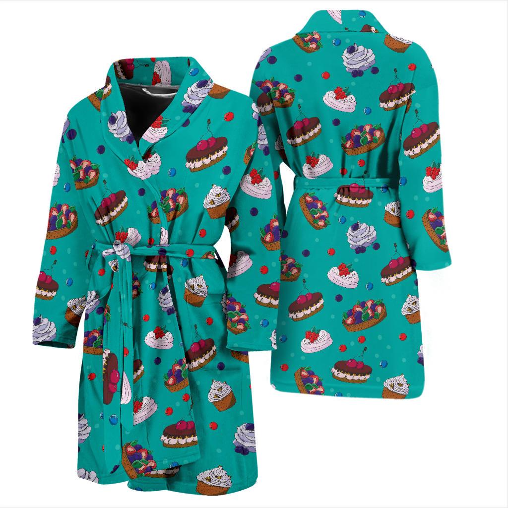 Cake Pattern Print Design 07 Men Bathrobe-JORJUNE.COM