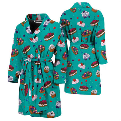 Cake Pattern Print Design 07 Men Bathrobe-JORJUNE.COM