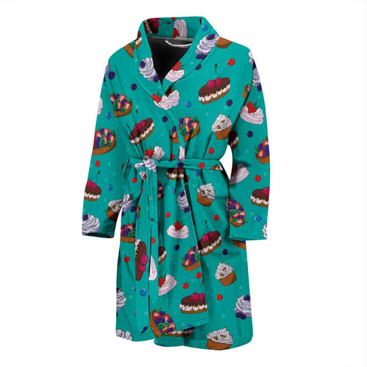 Cake Pattern Print Design 07 Men Bathrobe-JORJUNE.COM