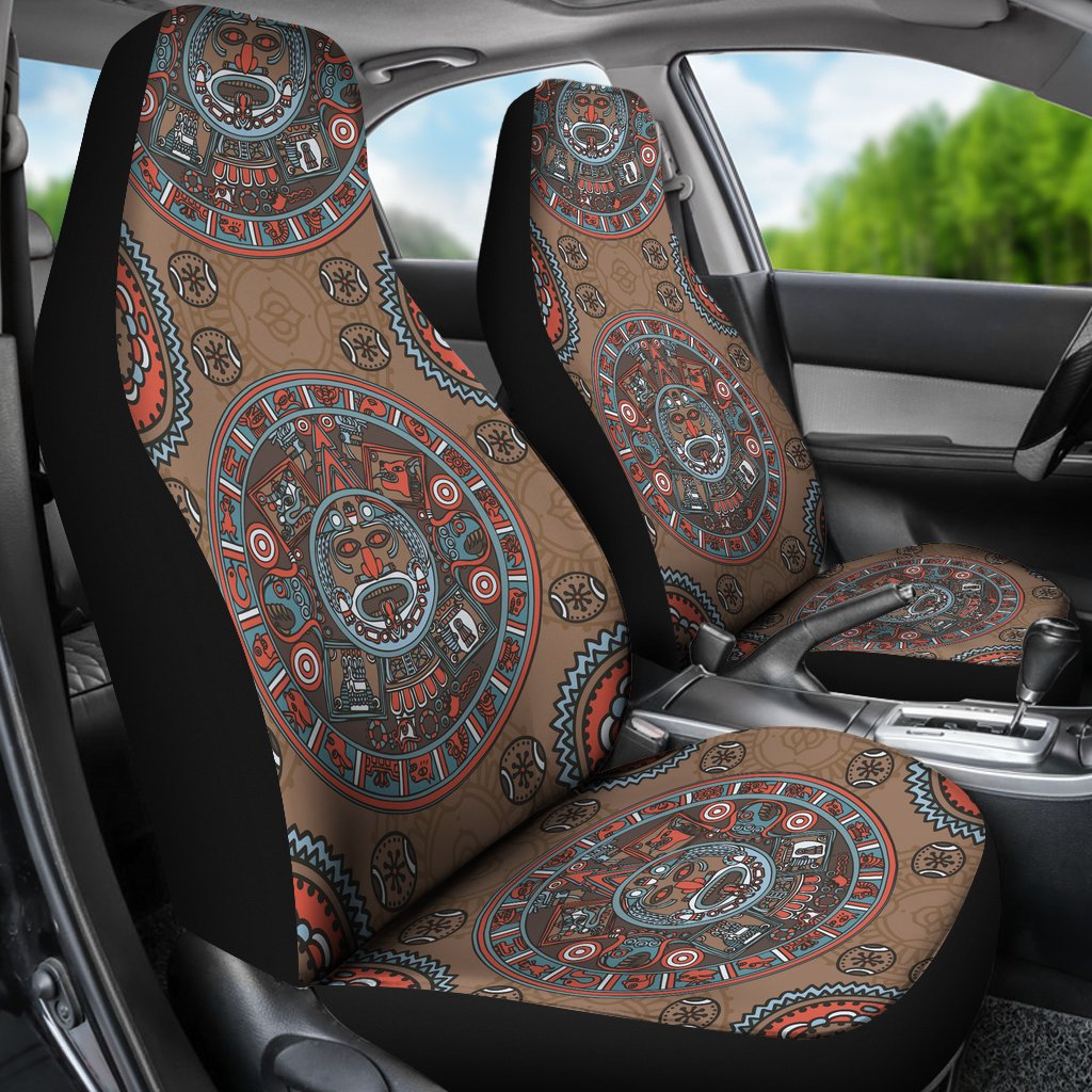 Calendar Aztec Design Print Pattern Universal Fit Car Seat Covers