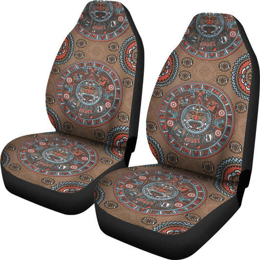 Calendar Aztec Design Print Pattern Universal Fit Car Seat Covers