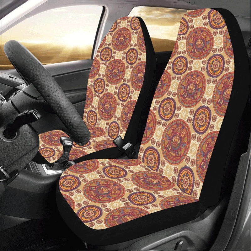 Calendar Aztec Pattern Print Design 01 Car Seat Covers (Set of 2)-JORJUNE.COM