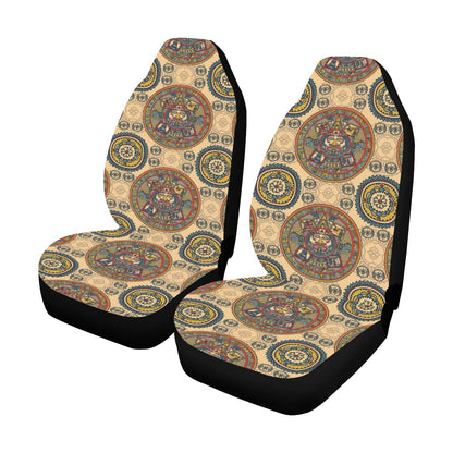 Calendar Aztec Pattern Print Design 02 Car Seat Covers (Set of 2)-JORJUNE.COM