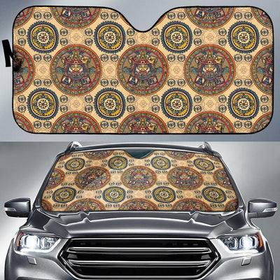 Calendar Aztec Pattern Print Design 02 Car Sun Shade-JORJUNE.COM