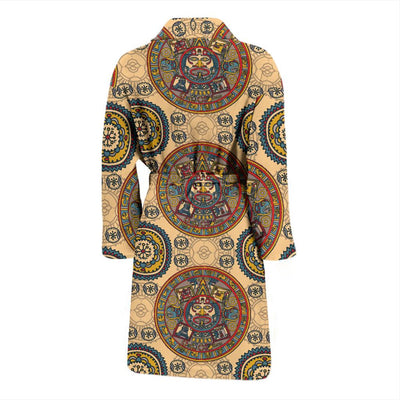 Calendar Aztec Pattern Print Design 02 Men Bathrobe-JORJUNE.COM