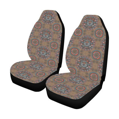 Calendar Aztec Pattern Print Design 03 Car Seat Covers (Set of 2)-JORJUNE.COM