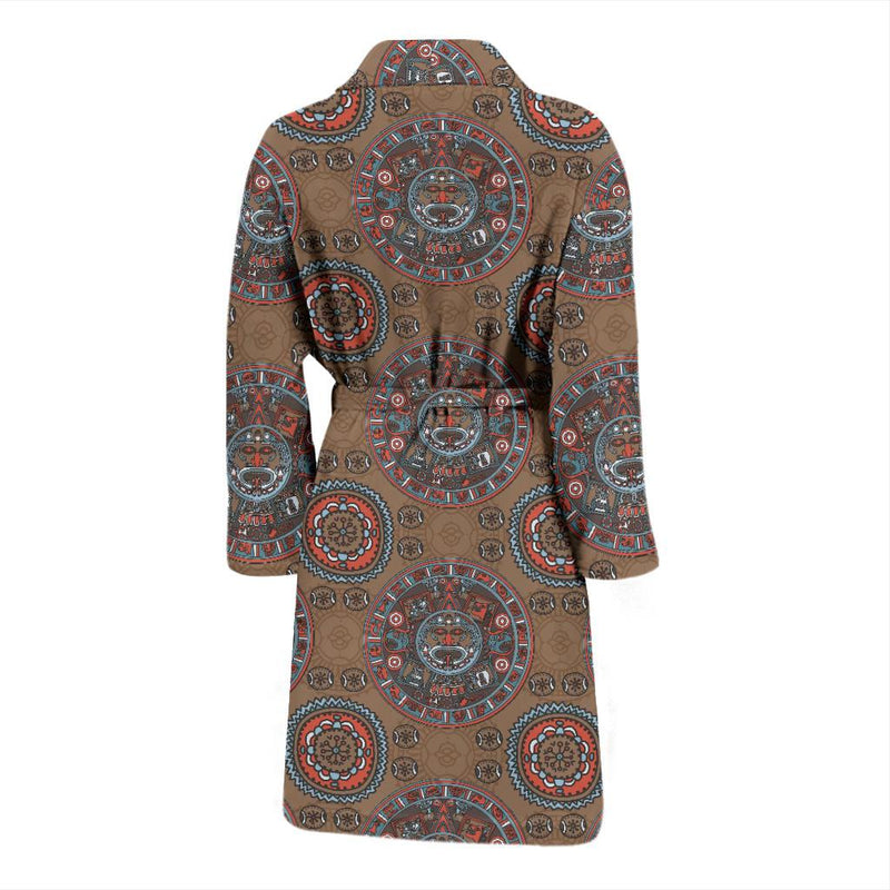 Calendar Aztec Pattern Print Design 03 Men Bathrobe-JORJUNE.COM