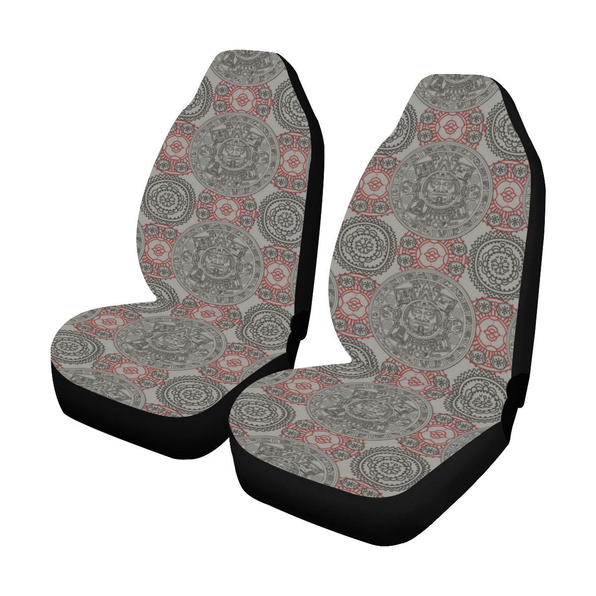 Calendar Aztec Pattern Print Design 04 Car Seat Covers (Set of 2)-JORJUNE.COM