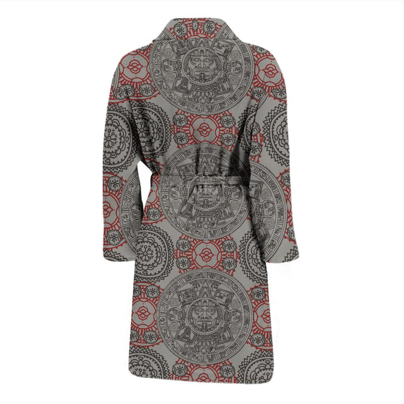 Calendar Aztec Pattern Print Design 04 Men Bathrobe-JORJUNE.COM