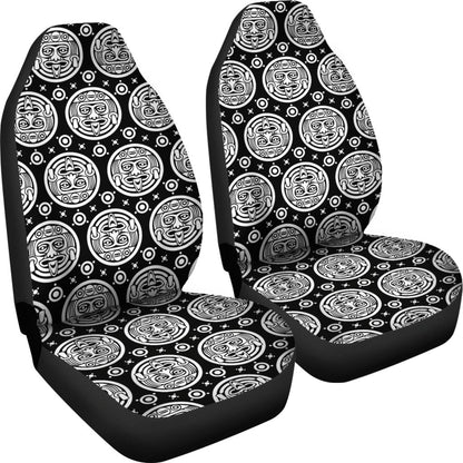 Calendar Aztec White Black Print Pattern Universal Fit Car Seat Covers