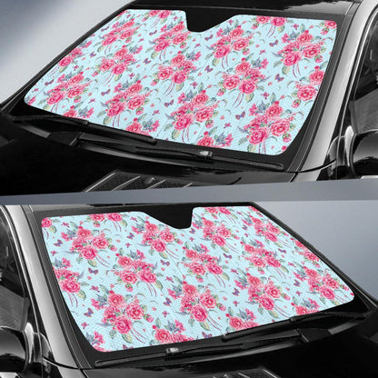 Camellia Pattern Print Design 01 Car Sun Shade-JORJUNE.COM