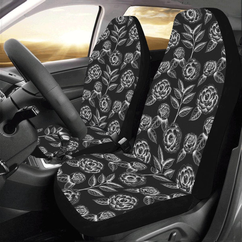 Camellia Pattern Print Design 02 Car Seat Covers (Set of 2)-JORJUNE.COM