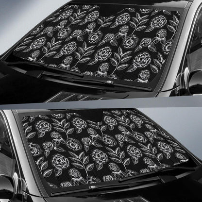 Camellia Pattern Print Design 02 Car Sun Shade-JORJUNE.COM