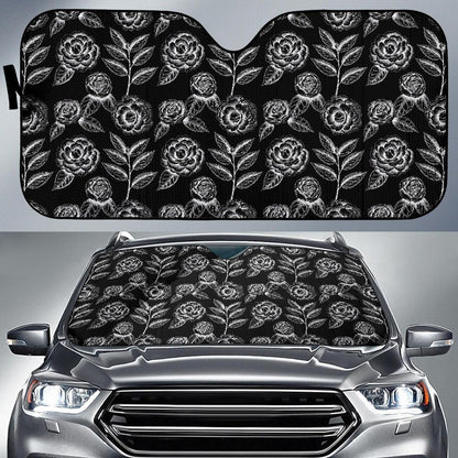 Camellia Pattern Print Design 02 Car Sun Shade-JORJUNE.COM