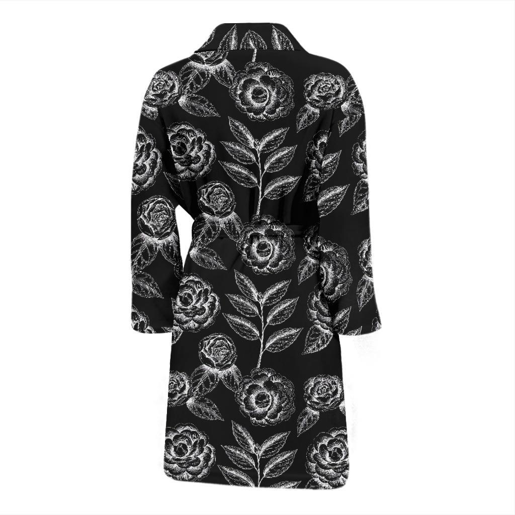 Camellia Pattern Print Design 02 Men Bathrobe-JORJUNE.COM