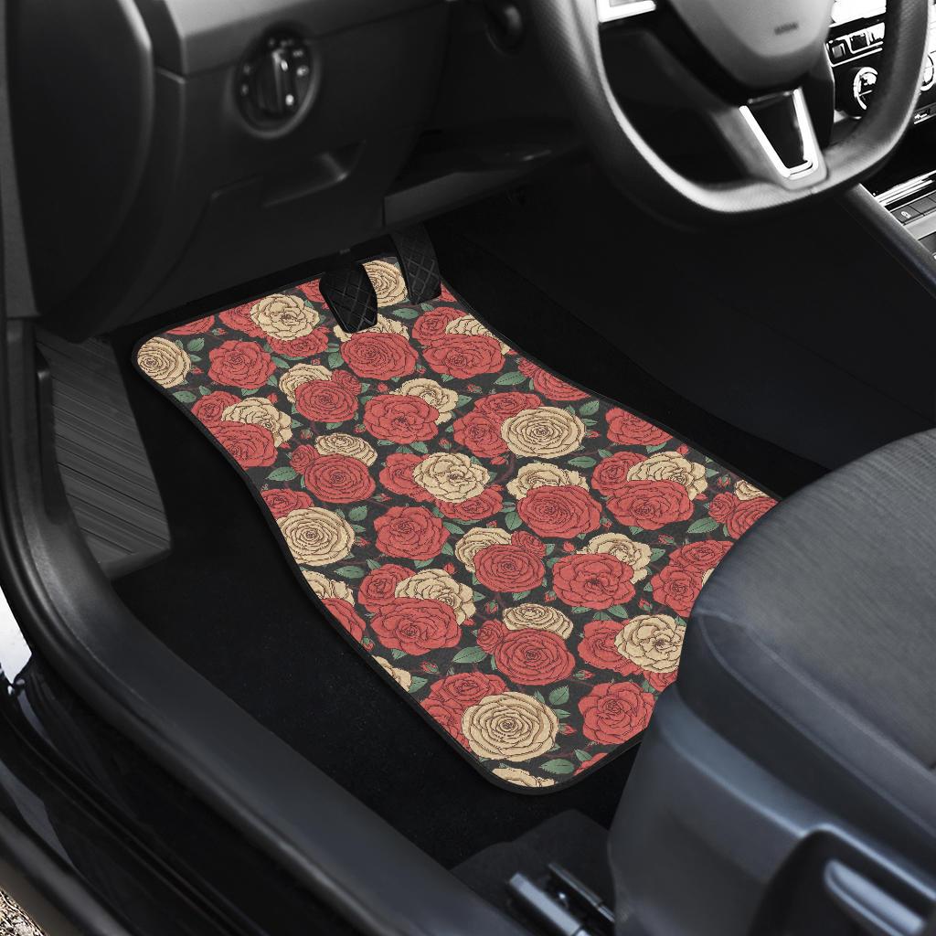 Camellia Pattern Print Design CM01 Car Floor Mats-JorJune