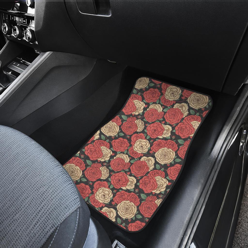 Camellia Pattern Print Design CM01 Car Floor Mats-JorJune