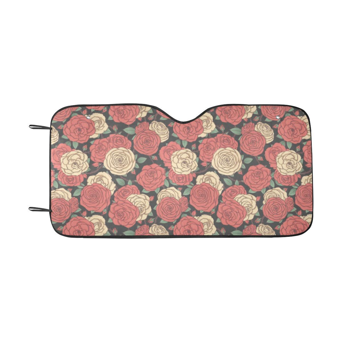 Camellia Pattern Print Design CM01 Car Sun Shade-JorJune
