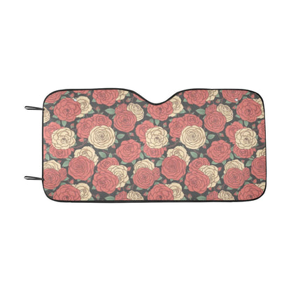 Camellia Pattern Print Design CM01 Car Sun Shade-JorJune