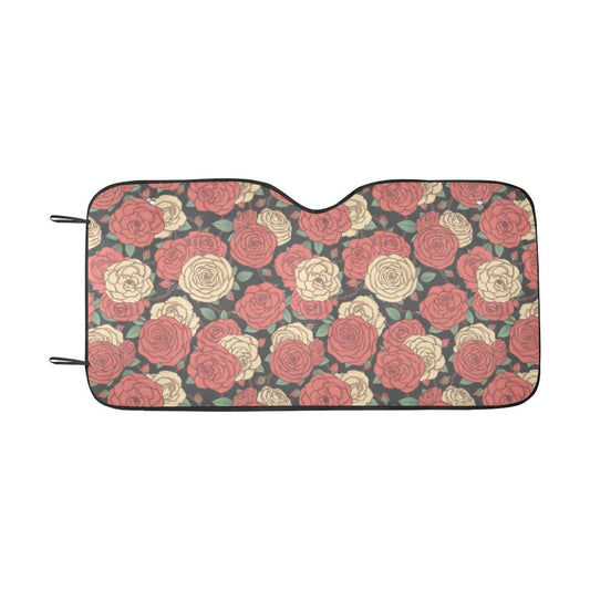 Camellia Pattern Print Design CM01 Car Sun Shade-JorJune