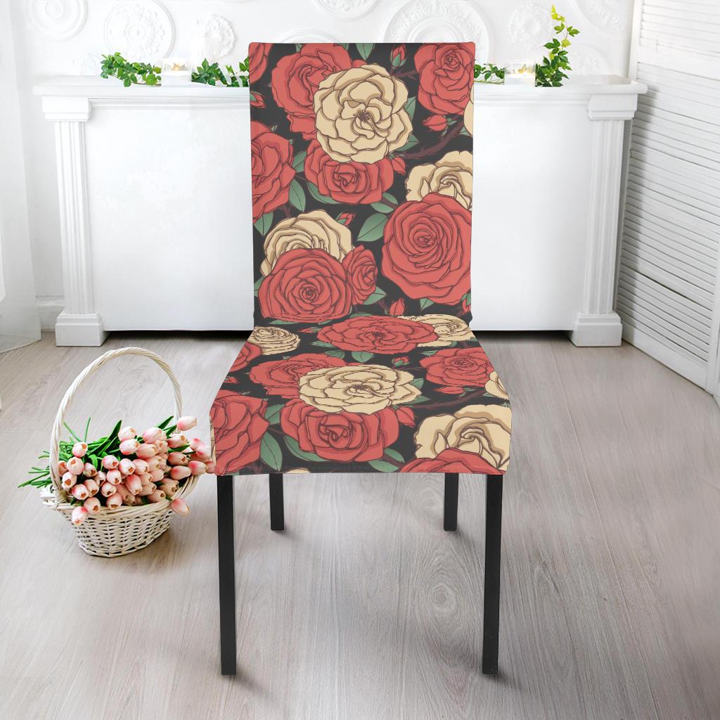 Camellia Pattern Print Design CM01 Dining Chair Slipcover-JORJUNE.COM