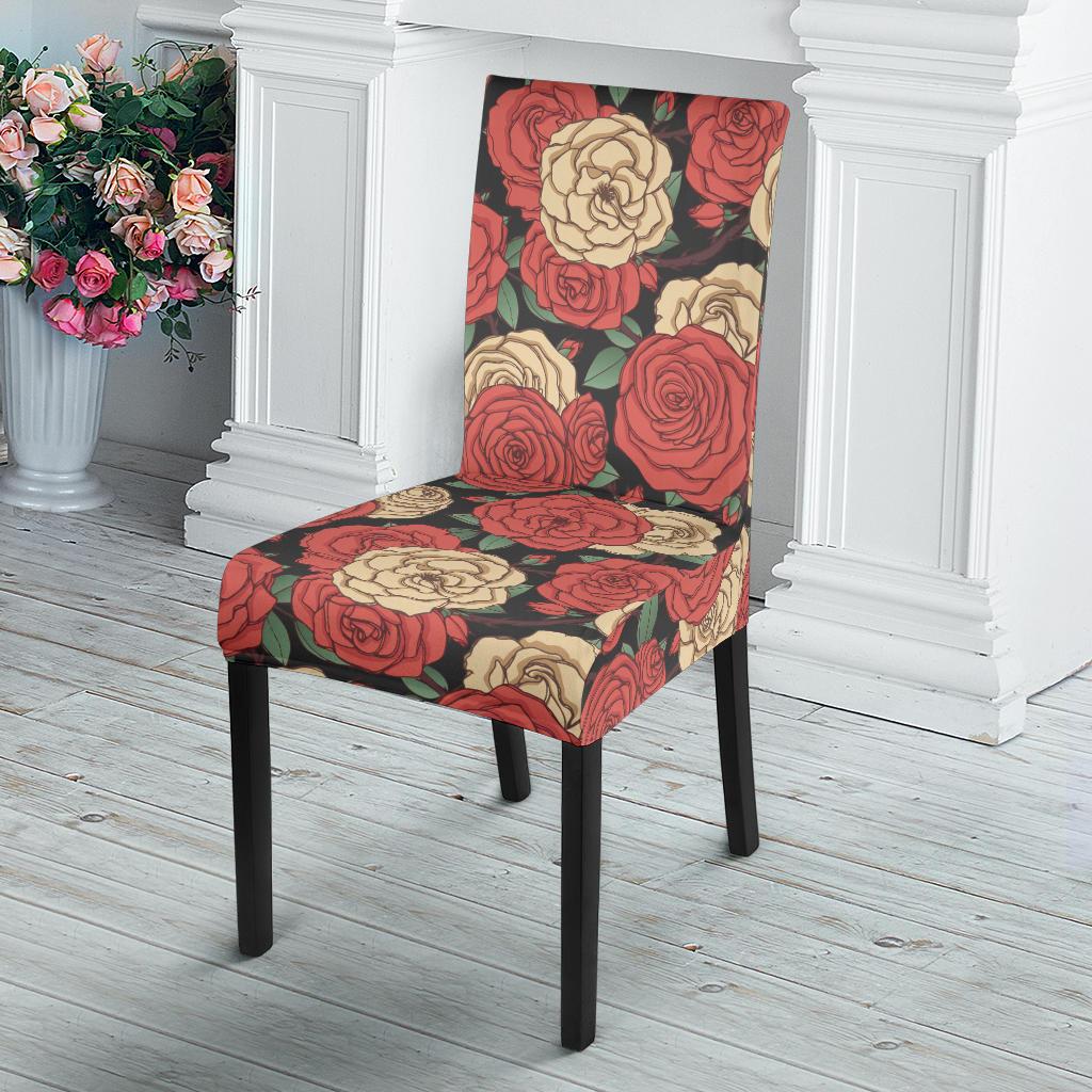 Camellia Pattern Print Design CM01 Dining Chair Slipcover-JORJUNE.COM