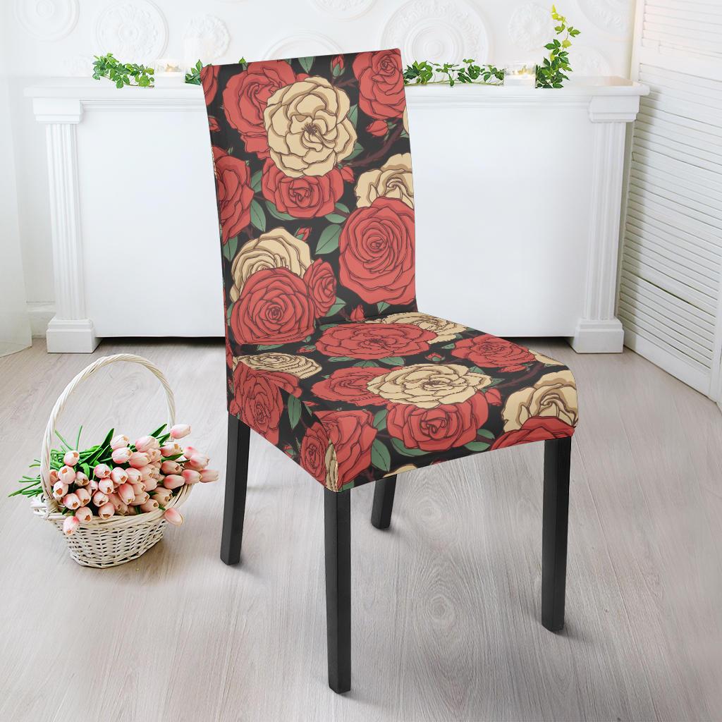 Camellia Pattern Print Design CM01 Dining Chair Slipcover-JORJUNE.COM