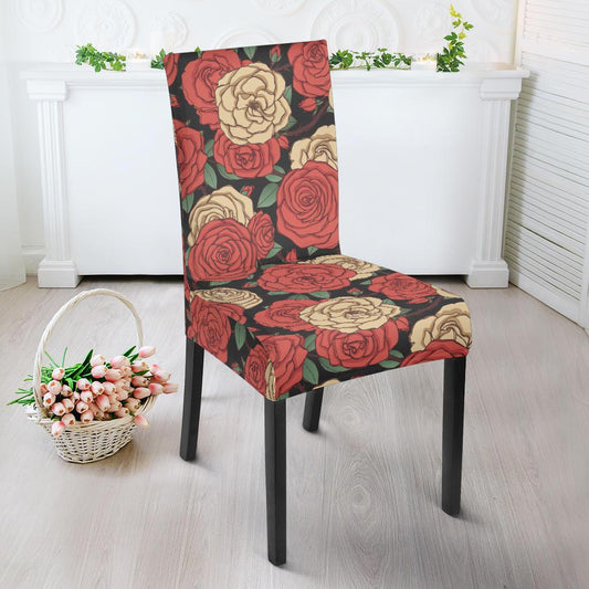 Camellia Pattern Print Design CM01 Dining Chair Slipcover-JORJUNE.COM