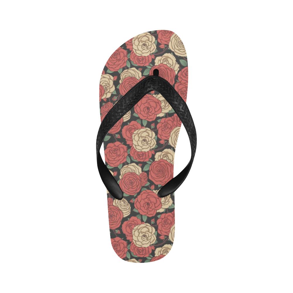 Camellia Pattern Print Design CM01 Flip Flops-JorJune