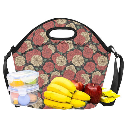 Camellia Pattern Print Design CM01 Neoprene Lunch Bag-JorJune